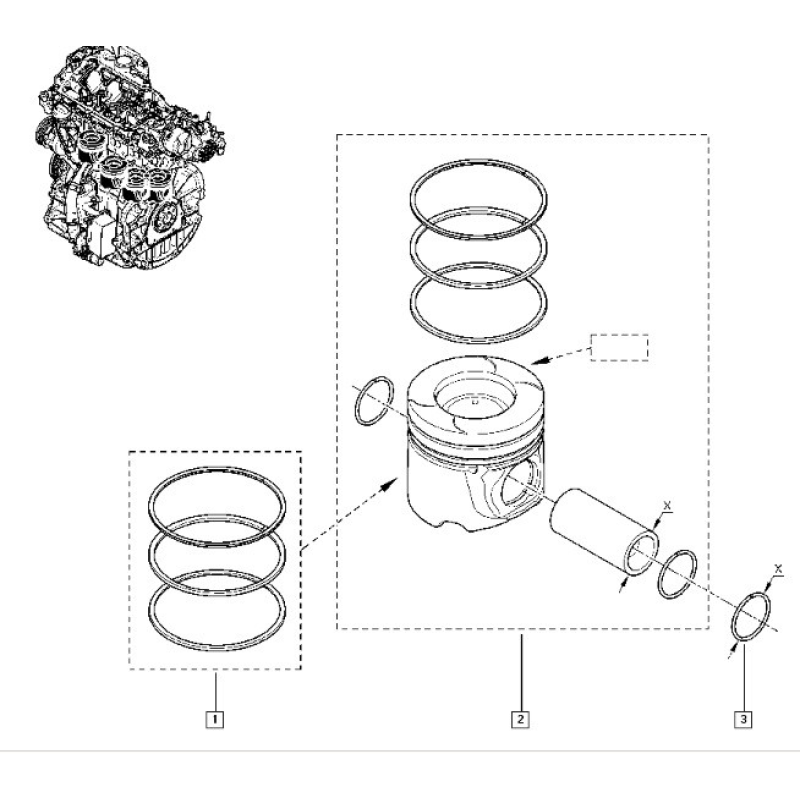 Кільця поршневі — стандарт (2,5-2-2 mm) Renault Trafic / Opel Vivaro 2.0 Dci (M9R) Оригінал Renault