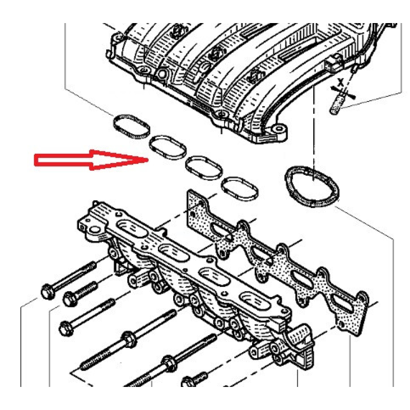 Прокладка впускного колектора Renault Megane II -1.4 i 16V (K4J). Оригінал Renault 8200052312