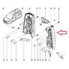 Ліхтар задній лівий Renault Dokker (Рено Докер). Виробник Renault — 265556730R