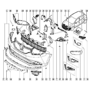Бампера, решітки радіатора, молдинги