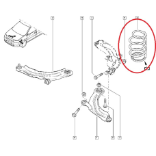 Пружина підвіски передня Renault Megane II 02- (Рено Меган 2). 4072953 Lessjofors Швеція