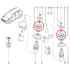 Опорна подушка амортизатора Dacia, Renault Duster I,II 2010- 2022 Hutchinson 533060 Франція