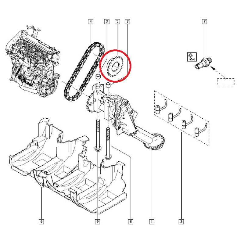 Шестірня оливного насоса Renault Megane II 2002- 1.4i K4J +1.6i K4M + 1.5Dci K9K 8200313628 Оригінал Шестірня оливного насоса Renault Megane II 2002- 1.4i K4J +1.6i K4M + 1.5Dci K9K 8200313628 Оригінал