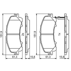 Колодки гальмівні передні X-Trail T32 / Rogue 2013- 0 986 494 821 Bosch Німеччина