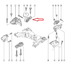 Опора двигуна верхня поздовжня Renault Megane II 2002- 1.5dci(6стМКПП) +2.0 dci Hutchinson 594459 Франція