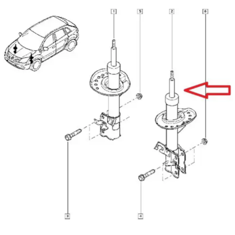 Амортизатор передній лівий Nissan X-Trail 4x4 і 4x2. Оригінал E4303-3UB0B