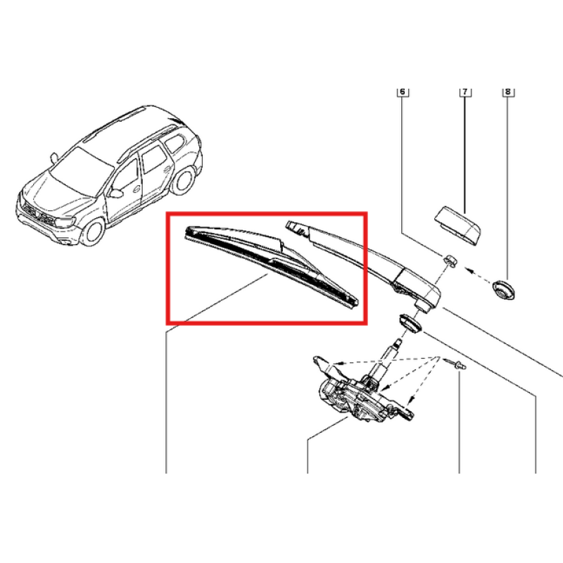 Щітка заднього склоочисника 290 мм Renault Duster II 2017– Original 287909363R