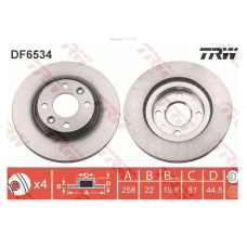 Диск гальмівний (передній) вентильований Renault Logan MCV II, Renault Sandero II. TRW Німеччина
