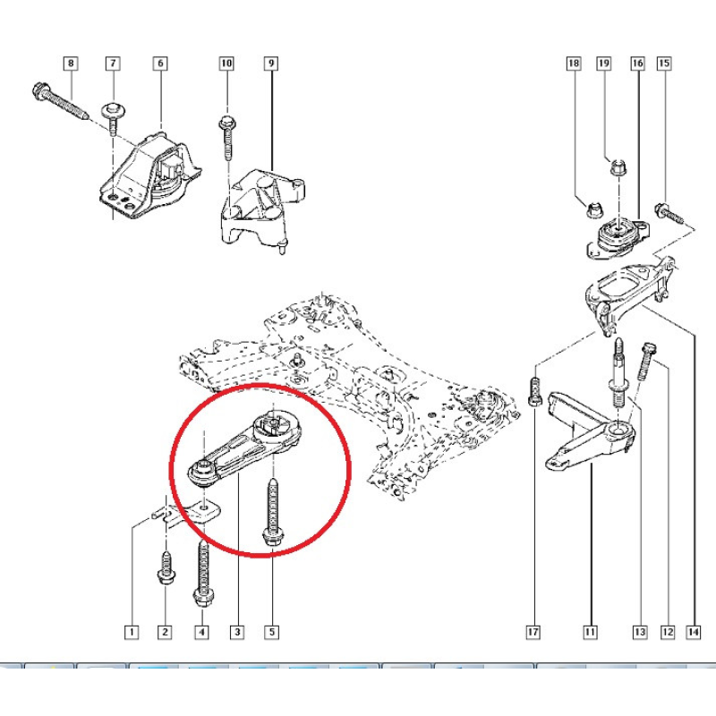 Опора двигуна нижня (гітара) Renault Scenic II 2003- 1.6i K4M +1.5dci з 5ст МКПП Hutchison H532D74 Франція