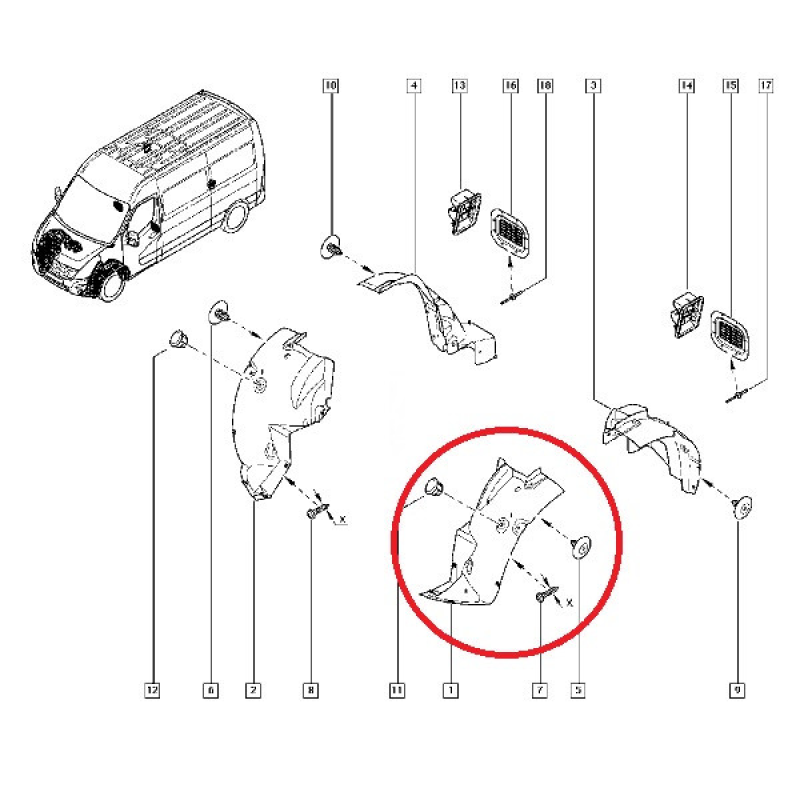 Підкрилок передній лівий Renault Master III, Nissan NV400, Opel Movano B — 2.3dci (M9T) 638410003R Оригінал