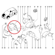 Підкрилок передній правий — задня частина Renault Megane II (Рено Меган 2) — 8200073429 Оригінал