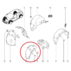 Підкрилок передній лівий Renault Megane III (Рено Меган 3) — 638453816R Оригінал