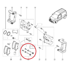 Ремкомплект направляючих скоб переднього супорту Renault Kangoo II 2008- Quick Brake 113-1368X Данія