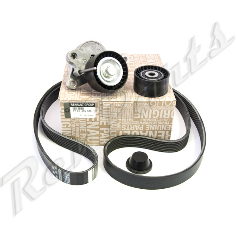 Комплект ременя генератора 7701476645 (ремінь 7PK1975 + ролики) Renault Laguna III 2007- 2.0dci M9R Оригінал