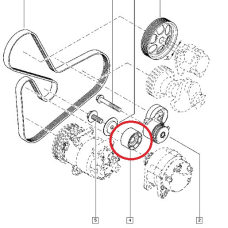 Ролик обвідний ременя генератора Renault Duster (Ріно Дастер) — 2.0i 16V (F4R). VKM 36038 SKF Швеція
