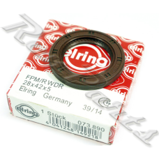 Сальник розподівала передній Renault Duster (28x42x5) — 1.5 Dci (K9K). Elring 073.890 Німеччина