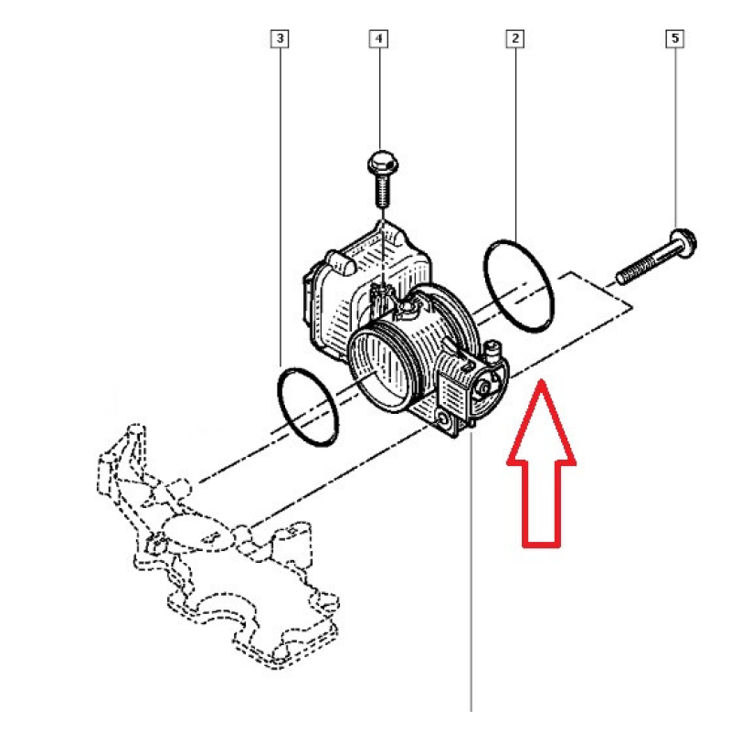 Прокладка дросельної заслінки товста Renault Megane II 1.4 i 16V Оригінал 8200068583