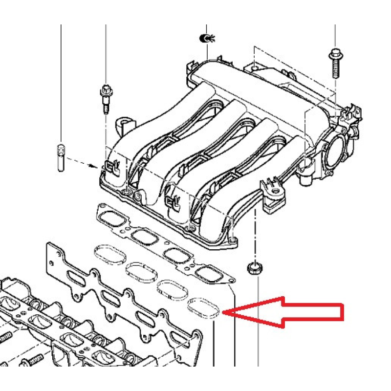 Прокладка колектора впускного Renault Megane II -1.6i 16V (K4M)
