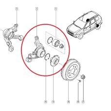 Підшипник 42x77x39 маточини задньої (без кільця АБС) Renault Duster 2010- 4x4 SNR R155.114 Франція