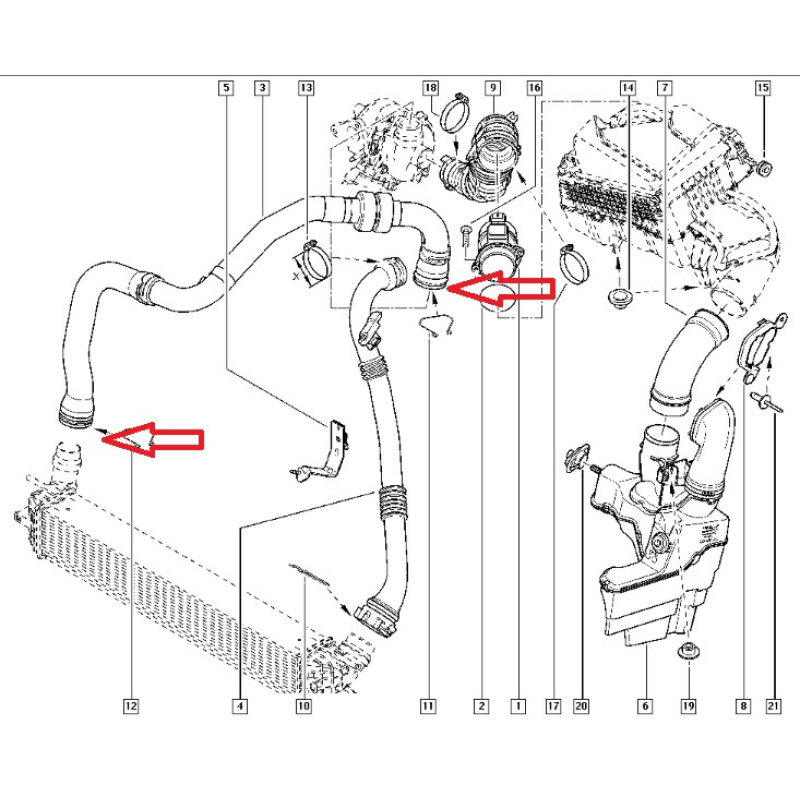 Прокладка патрубка інтеркулера та турбіни Renault Laguna III — 1.5 Dci (K9K) 7701071156 Оригінал