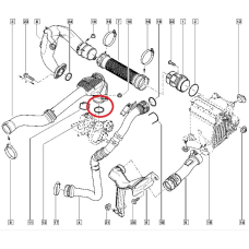 Прокладка патрубка інтеркулера та турбіни Kangoo II з 09.2010- 1.5 Dci (K9K) 7701071998 Оригінал