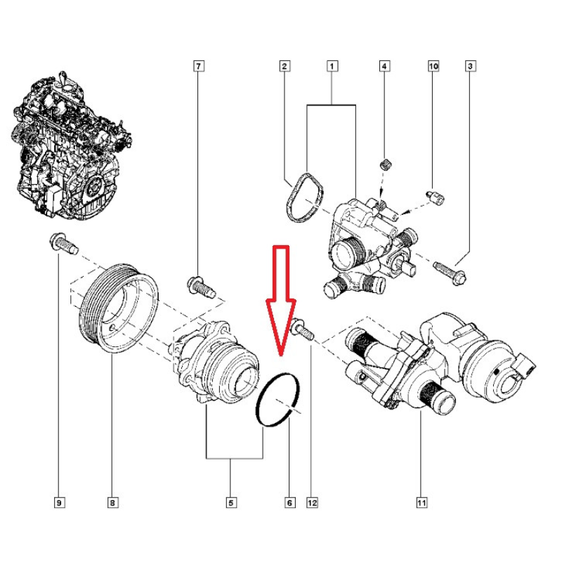 Renault Trafic / Opel Vivaro 2.0 Dci (M9R) 2006-прокладка під водяний насос 7701062213 Оригінал