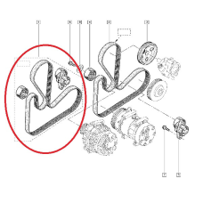 Комплект ременя генератора (ремінь + ролики) Renault Kangoo 1.4i 8V — Оригінал Renault 7701477517