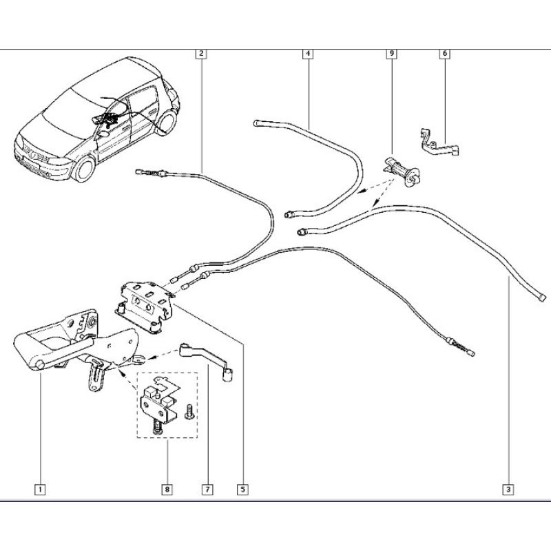 Трос стоянкового (ручного) гальма Renault Megane II (Рено Меган 2). Adriauto Італія — 41.253.1