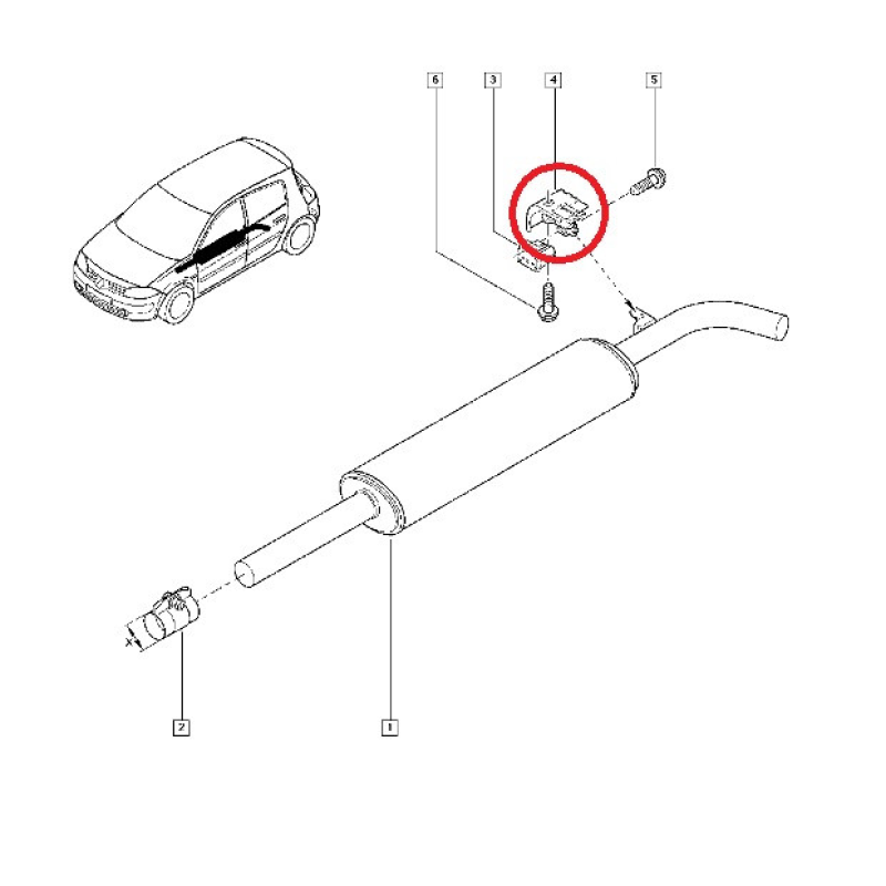 Кронштейн кріплення (середній) глушника Renault Megane II 2002- 8200035447 Original Attachment, Bracket