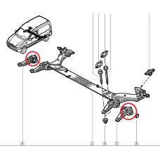 Cайлентблок задньої балки (4 торсиони) Renault Kangoo I. Виробник Hutchinson Франція 560352