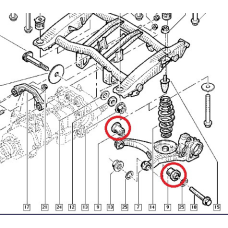 Cайлентблок заднього важеля Renault Kangoo I 4x4 1.6i (K4M), 1.9 (F9Q). Hutchinson Франція 531550