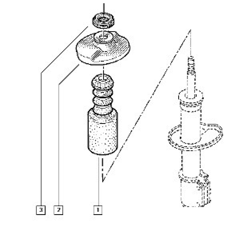 Пильовик-відбійник амортизатора переднього Renault Kangoo I. Виробник Sachs Німеччина 900 058