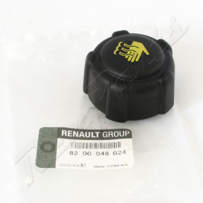 Кришка бачка розширювального (чорна з жовтою міткою) Renault Kangoo I -1.4i -1.5dci -1.6i -1.9d 8200048024