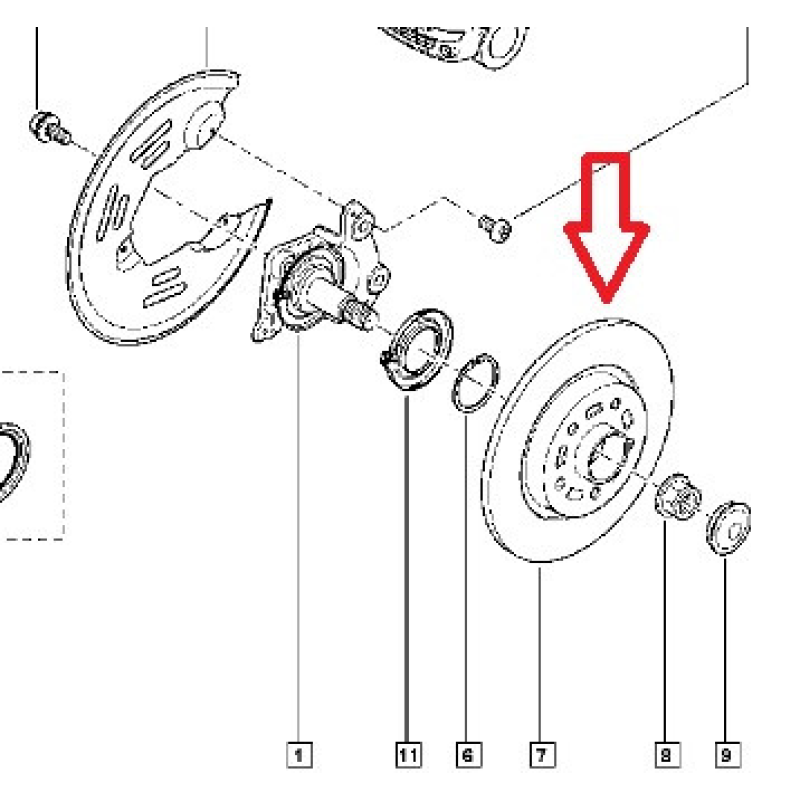 Задній гальмівний диск із підшипником Renault Kangoo II. SNR Франція — KF155.94U