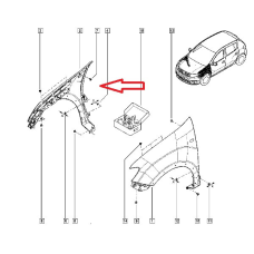 Крило переднє праве Renault Sandero II Stepway — Виробник Рено Франція — 631004482R
