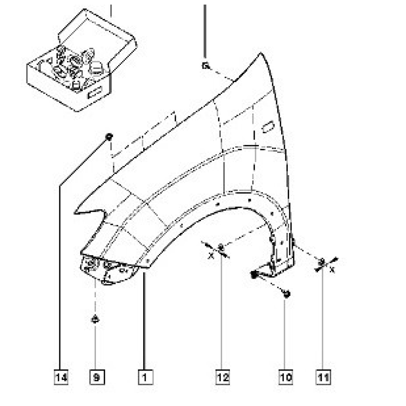 Крило переднє ліве Renault Sandero II / Logan II — Виробник Рено Франція — 631015804r