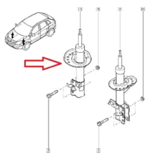Амортизатор передній правий Nissan X-Trail T31 4x4 і 4x2. Оригінал E4302-3UB0B