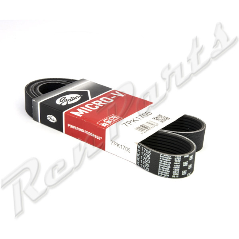 Ремінь генератора 7-ми струмковий Qashqai (Нісан Кашкай) J10 — 2.0 Dci (M9R) — Gates 7PK1705 G